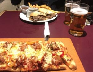 pizza roast beef dip beer at monaghans sports pub and grill oakville ontario
