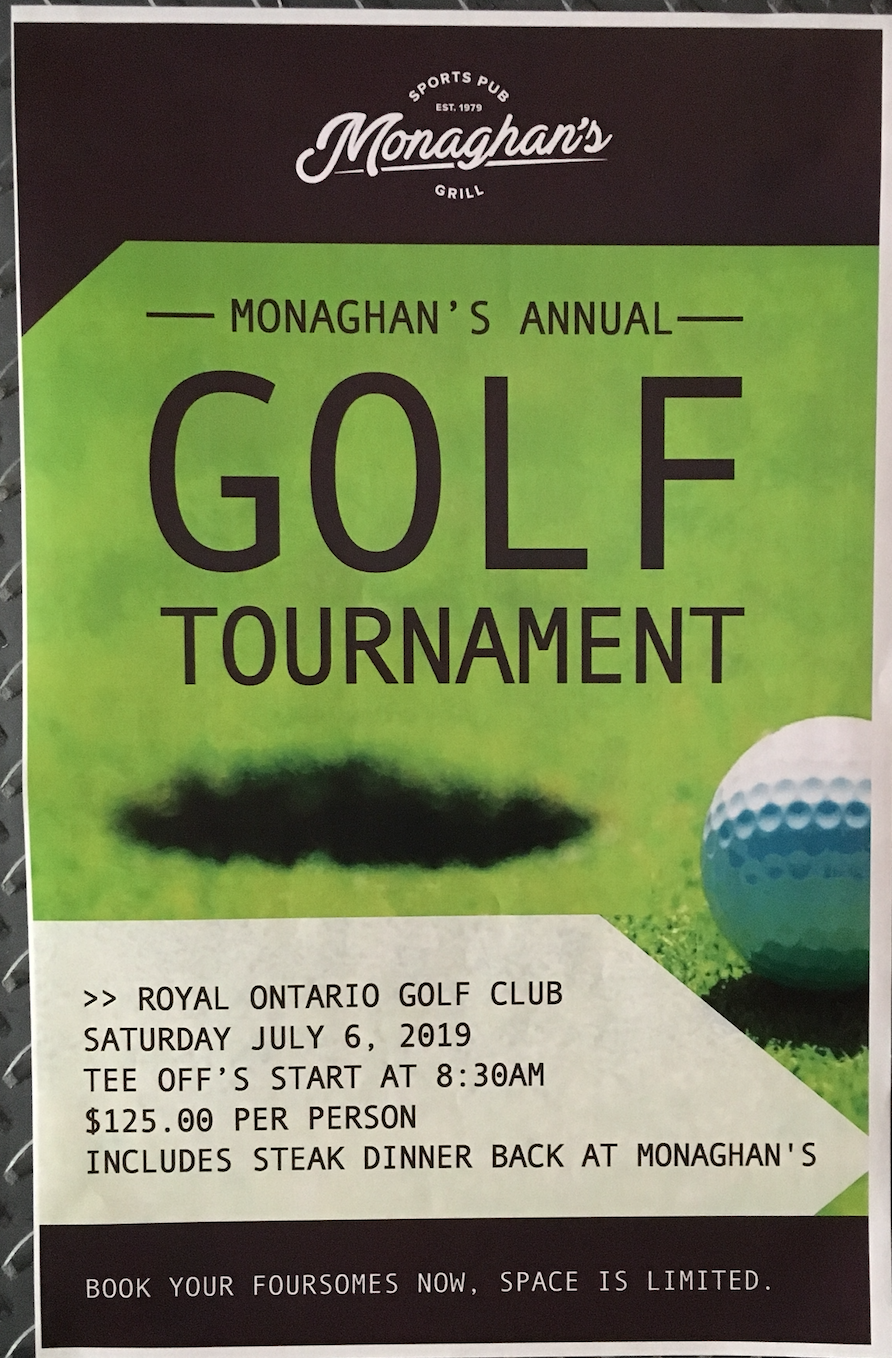 monaghans golf tournament 2019 royal ontario